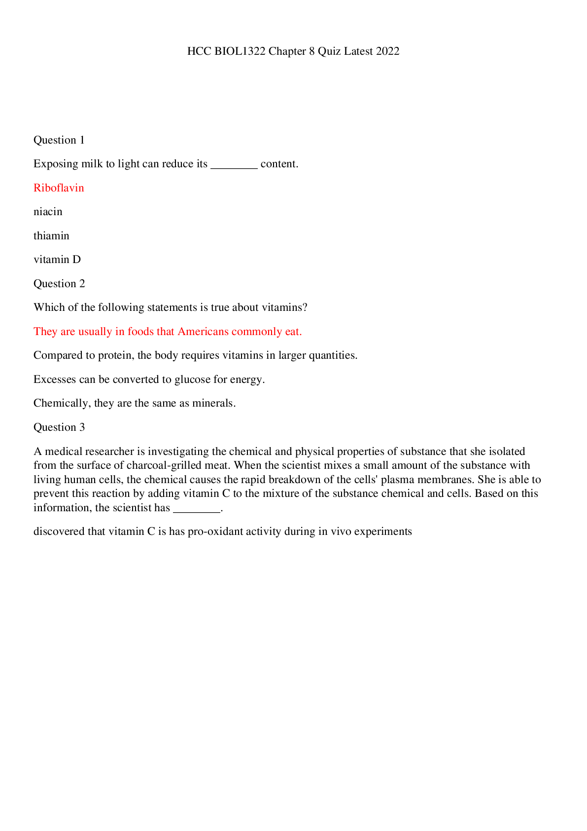 Preview image for HCC BIOL1322 Chapter 8 Quiz Updated